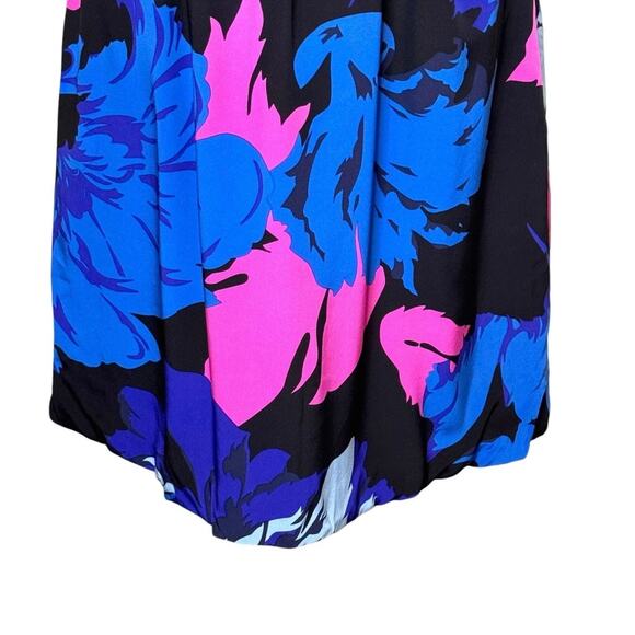 Tibi Size 10 !00% Silk Blue & Pink Floral Strapless Cocktail Dress - Picture 3 of 7